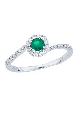 beautiful white gold diamond emerald gemstone birthstone baby ring